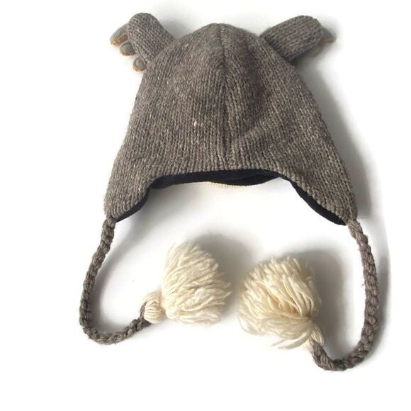 Kids Moose Knit Beanie Hat OS - Picture 2 of 6